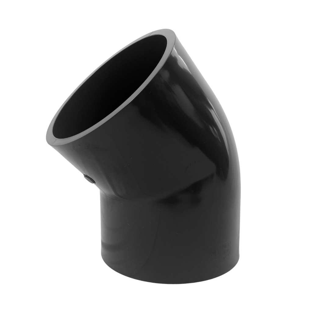 45-degree elbow PVC fitting for plumbing