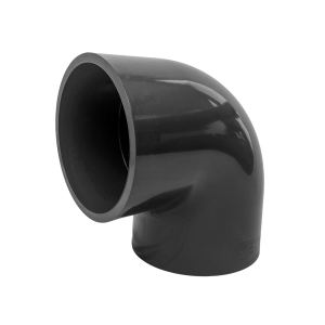 90-degree elbow fitting for PVC piping systems