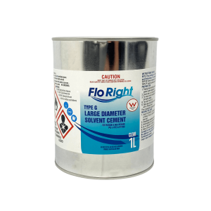 Large-diameter solvent used in PVC and PE piping systems