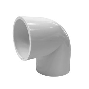 uPVC Cat 13 90° Elbow – PVC pressure pipe fitting providing a right-angle bend for directional change in uPVC systems, available from 15 mm to 375 mm.