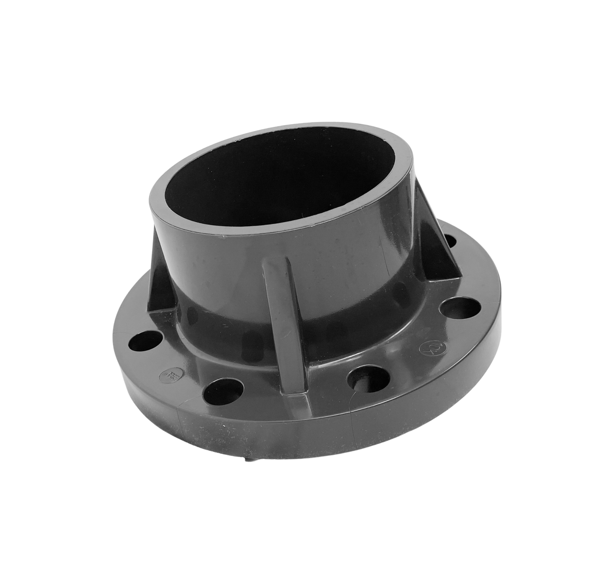 uPVC Cat 16 Full Faced Flange Undrilled – PVC pressure flange used to connect pipes to bolted fittings with a custom bolt pattern, available in sizes 25 mm – 100 mm.