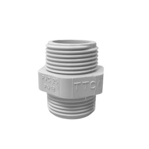 uPVC Hex Nipple – high-pressure PVC Male BSP threaded fitting for connecting female threaded fittings, available in 15 mm – 50 mm.