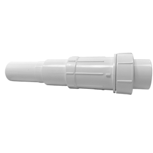 uPVC Telescopic Repair Coupling – PVC high-pressure adjustable coupling for repairing damaged pipe sections, available in 15 mm – 100 mm.