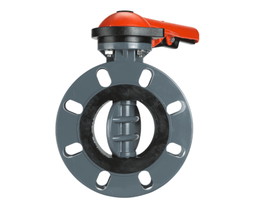 Van de Lande uPVC Butterfly Valve with Stainless Steel 316 Shaft Multidrilled